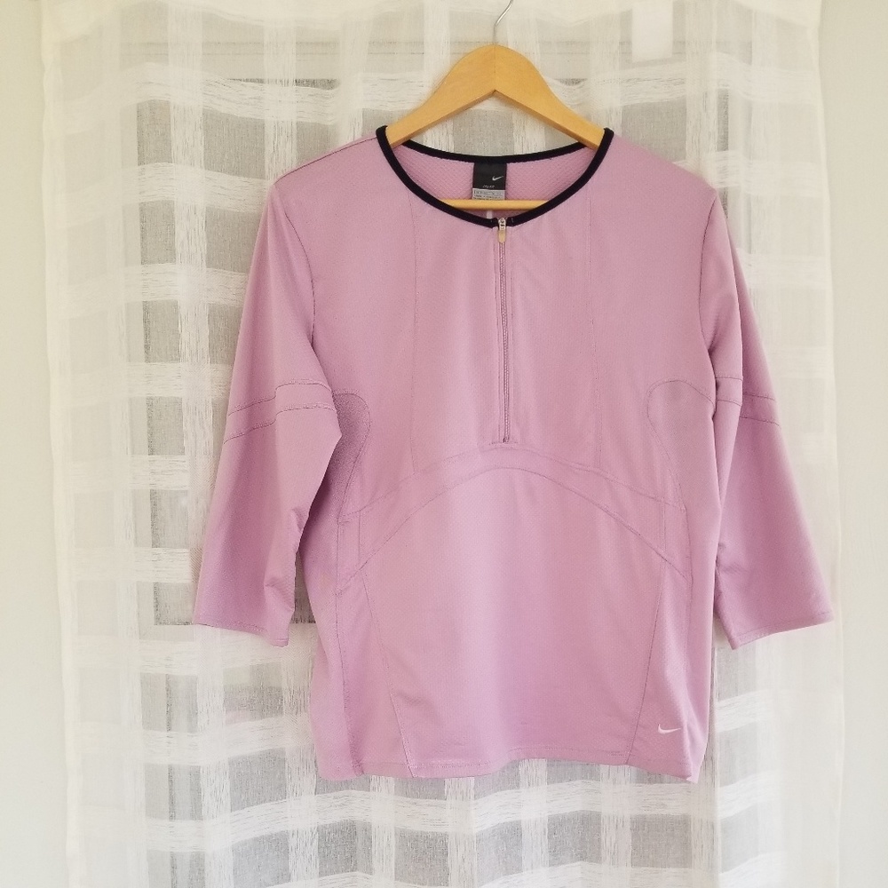 ❤Weekend SALE Nike Dri-Fit half zip 3/4 sleeve top